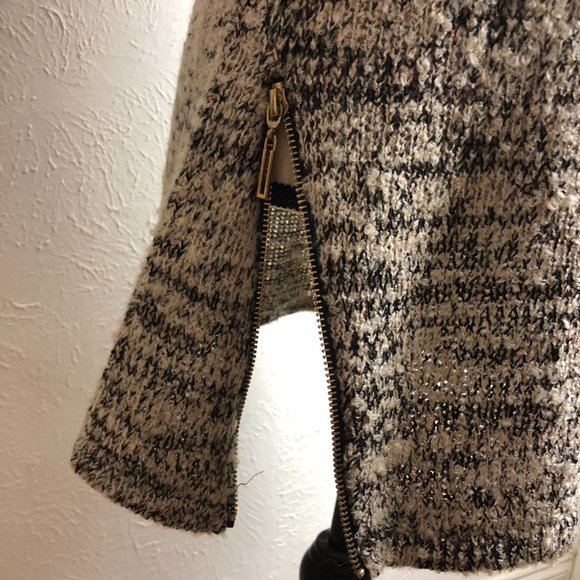 Cliché Turtleneck Knit Tunic with Bottom Zipper and Subtle Copper Notes, Sz S - Picture 8 of 8